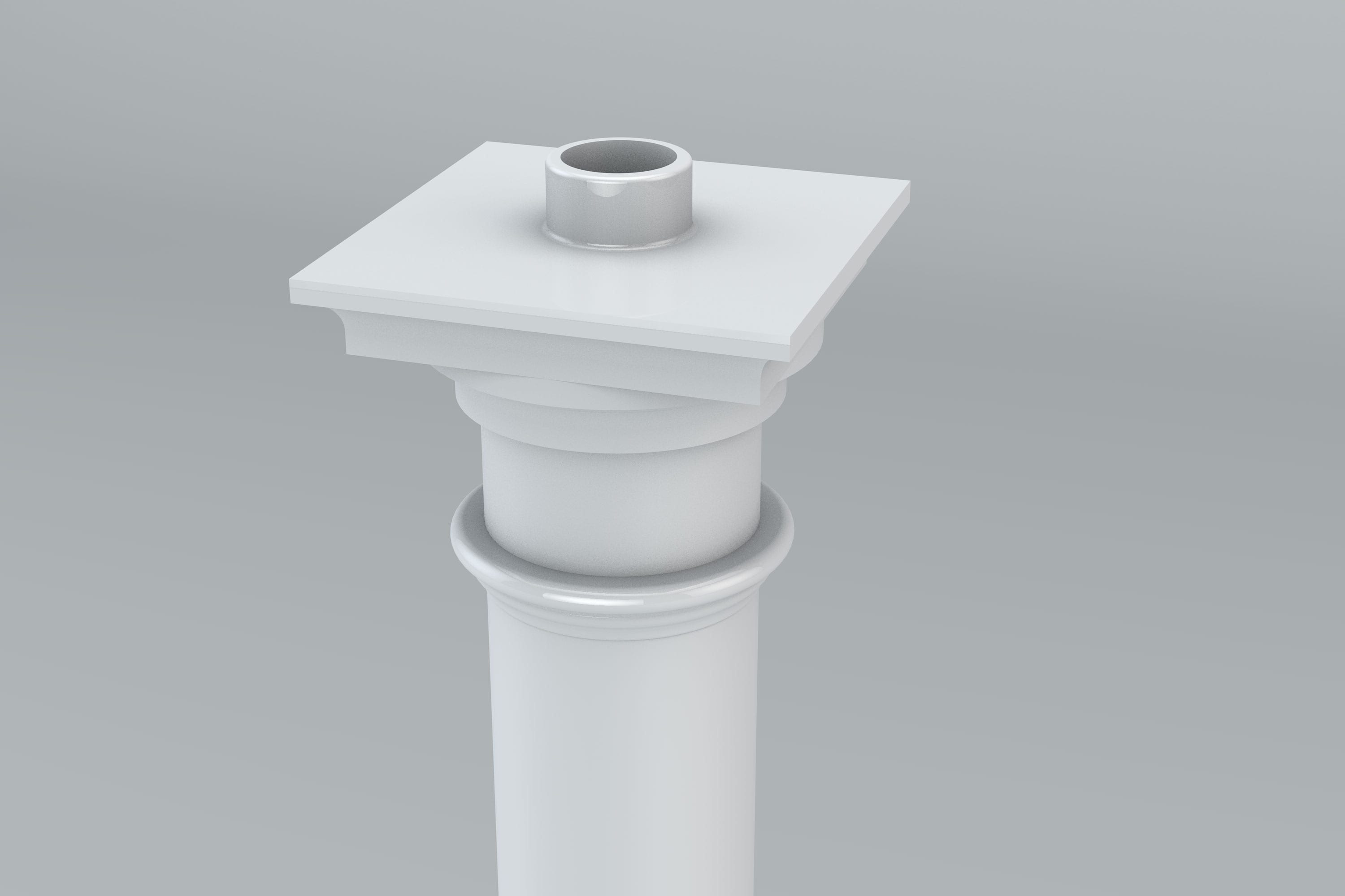 Providence White Vinyl Outdoor Lamp Post, 73.75" Tall