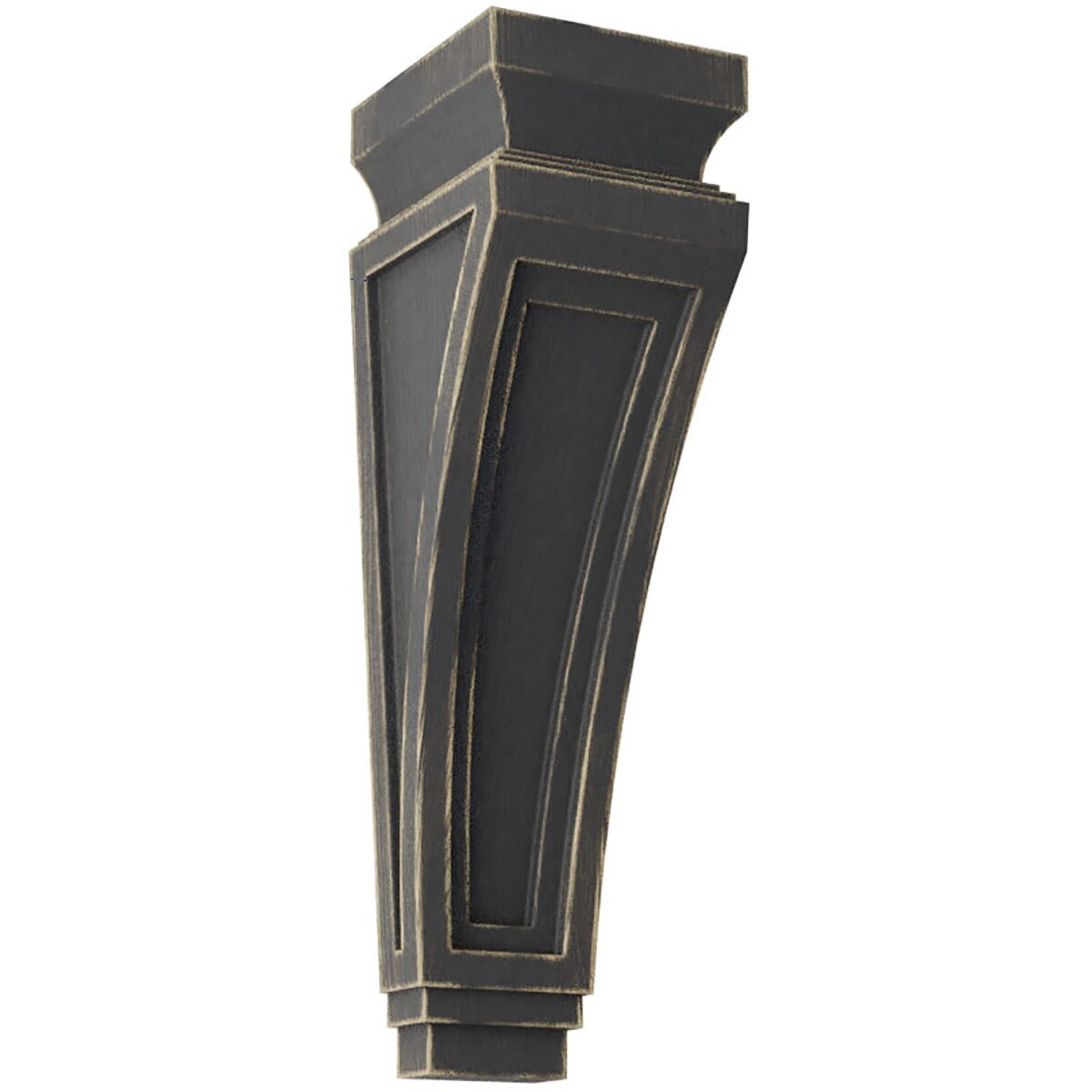 Ekena Millwork CORWD03X04X14ARBL 3.875-in x 4.5-in x 14-in Vintage Decor Finished Rubberwood Black Wood Paintable/Stainable Corbel