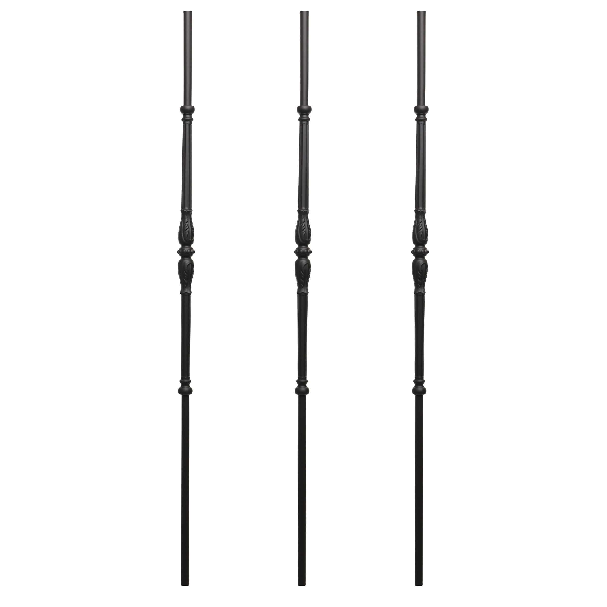RELIABILT WG2GR51SB 43-in x 0.625-in Satin Black Wrought Iron Stair Baluster (3-Pack)