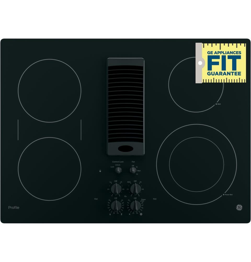 GE Profile 30in 4 Elements Smooth Surface (Radiant) Black Electric