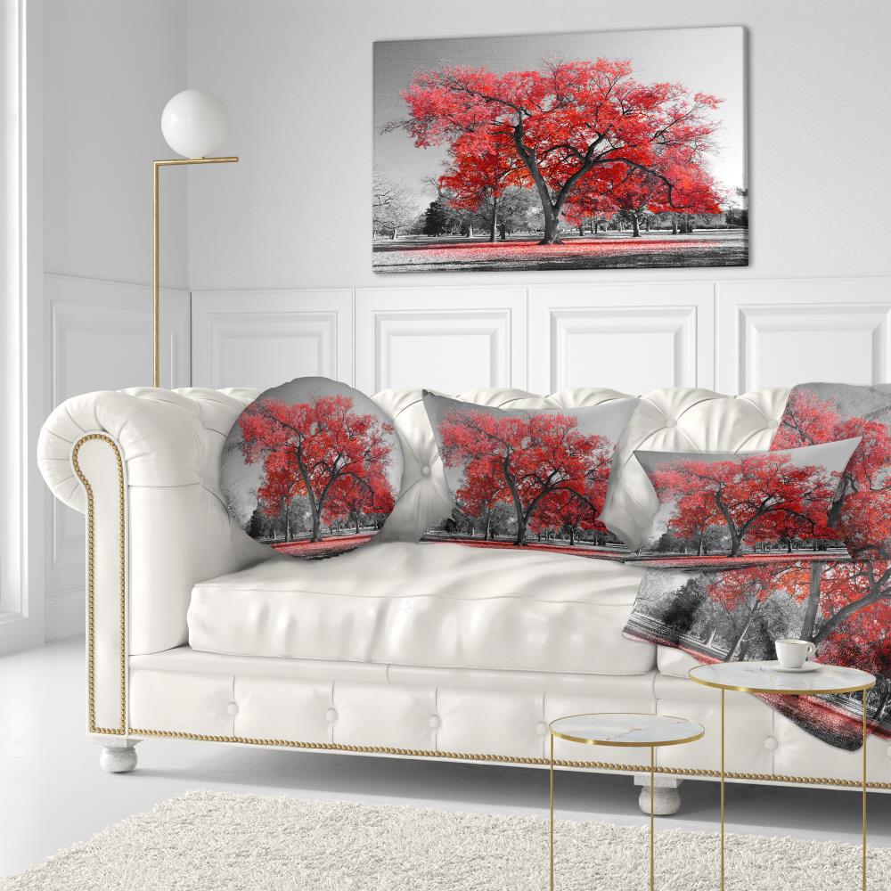 Designart CU15426-12-20 12-in x 20-in Red Indoor Decorative Pillow