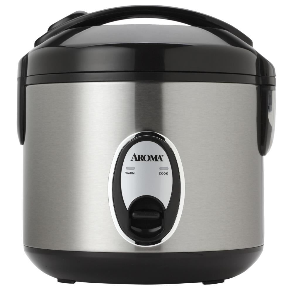 Aroma Stainless Steel 4-Cup Rice Cooker - Perfectly Prepares 2-8