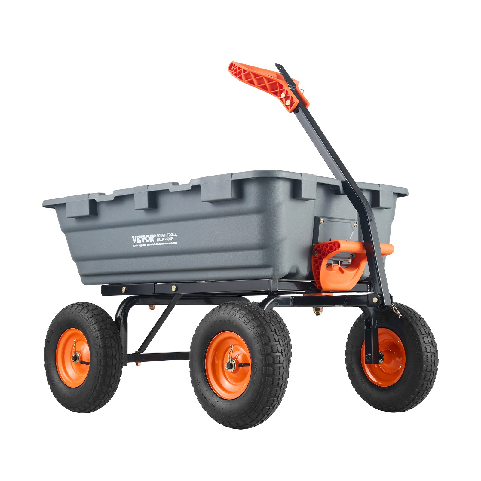 VEVOR SLZXTC1200B0XEEV4V0 6.48-cu ft Poly Yard Cart