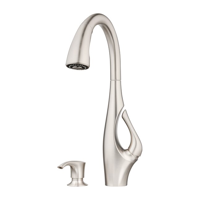 Pfister Indira Spot Defense Stainless Steel 1-Handle Deck-Mount Pull-Down Handle Kitchen Faucet (Deck Plate Included) Pfister Indira Spot Defense Stainless Steel 1-Handle Deck-Mount Pull-Down Handle Kitchen Faucet (Deck Plate Included)