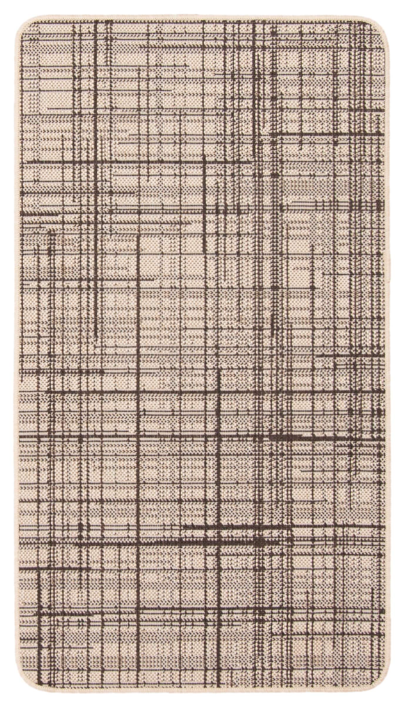 ECARPETGALLERY 353484 2 x 4 (ft) Polypropylene Cream Rectangular Indoor Solid Area rug