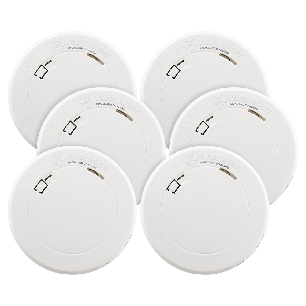 Brk 10-Year Battery 6-Pack Battery-operated Combination Smoke and Carbon Monoxide Detector in White | - First Alert 1040957