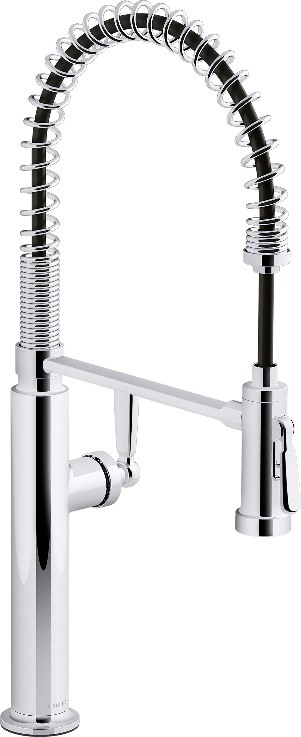 KOHLER 28360-CP Edalyn by Studio McGee Polished Chrome Single Handle Deck-mount Pull-down Kitchen Faucet with Sprayer