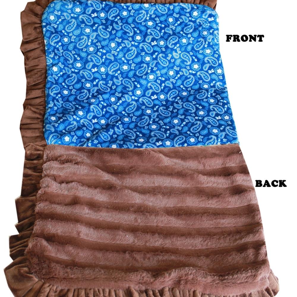 Mirage Pet Products MRPP51253 Mirage Pet 500-129 BlWtHL Luxurious Plush Pet Blanket, Blue Western- Size 0.5