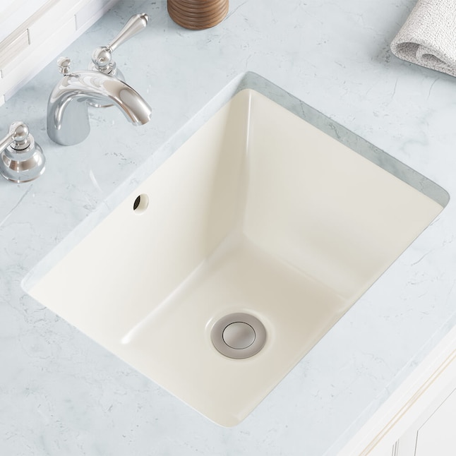 Mr Direct Bisque Porcelain Undermount Rectangular Traditional Bathroom Sink With Overflow Drain 18 25 In X 13 The Sinks Department At Com - What Sizes Do Undermount Bathroom Sinks Come In