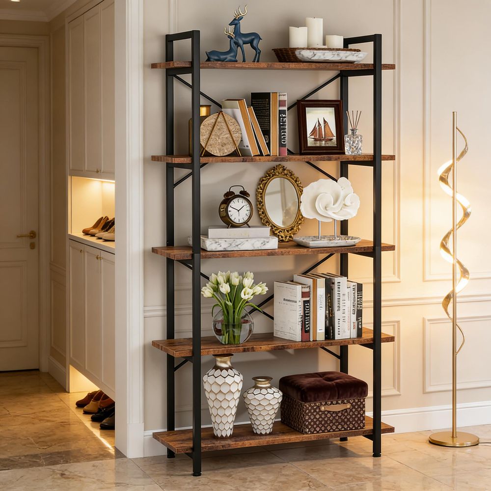 Blisstyle Open Design Display Shelf Unit Bookshelf Display Etagere Plant Stand Bookcase Book Shelf Weight Storage Racks and Shelving Shelves Decor for Kitchen Living Room Bedroom Garage