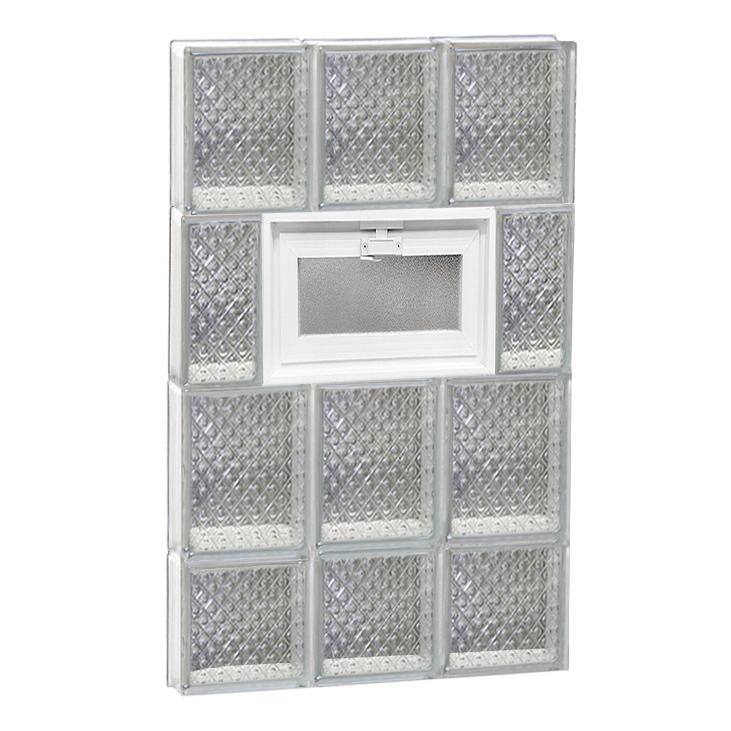 REDI2SET V1830DP Diamond Glass 17-1/4-in x 29-in Frameless Replacement Vented Glass Block Window