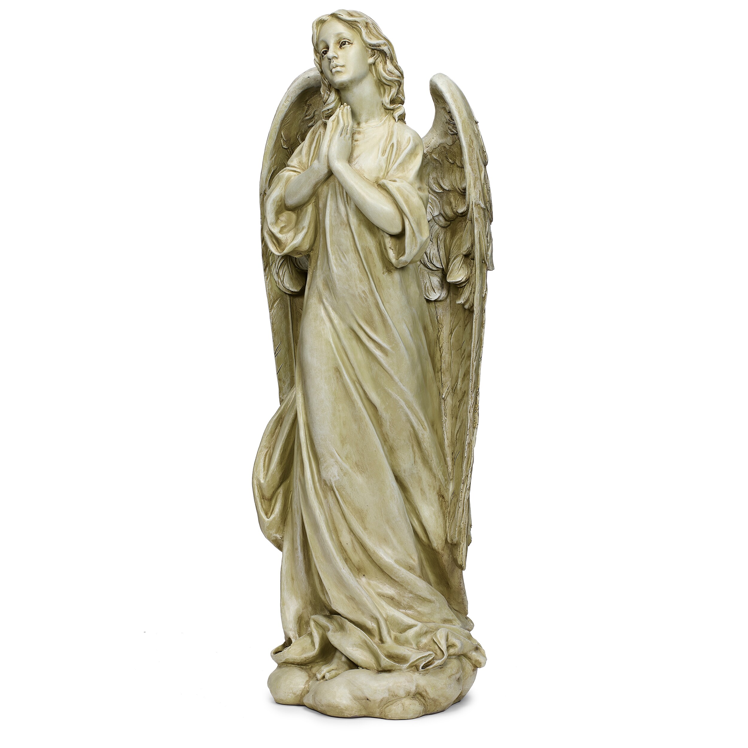 Roman 40.5-in H x 16.9-in W Gray Angels and Cherubs Garden Statue in ...