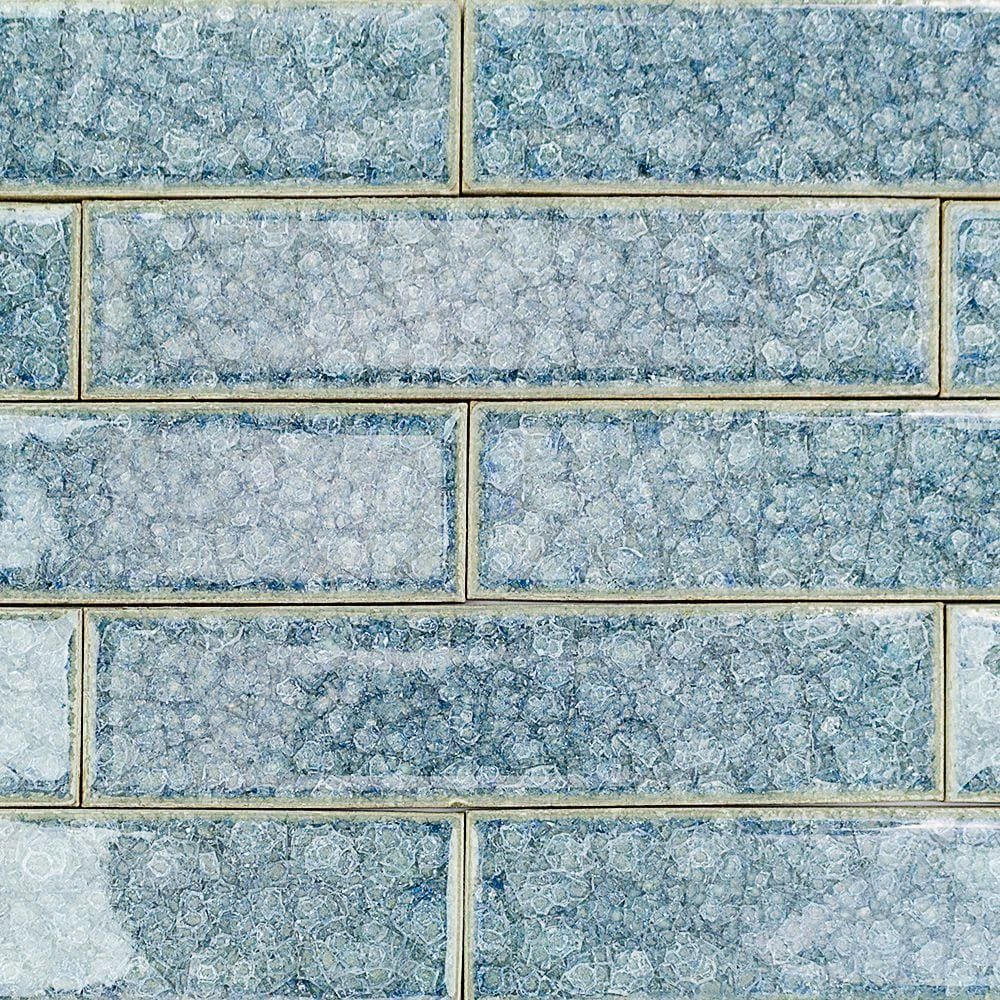 Artmore Tile EXT3RD100171 Graeco Blue 2-in x 8-in Polished Glass Patterned Standard Wall Tile ( 4-sq ft Carton )