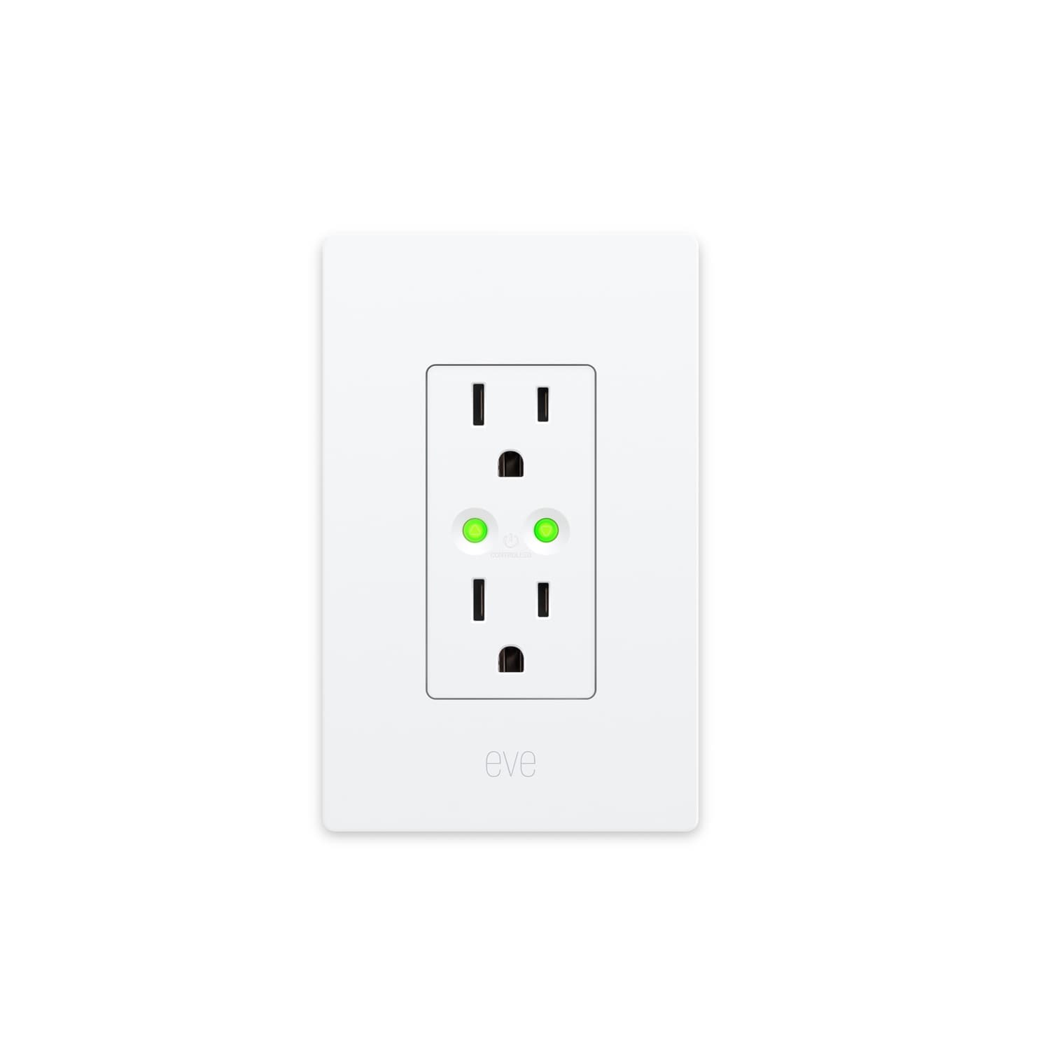 Eve 10038863 Matter 15 -Amp 120-volt Residential Square Smart Compatible Outlet , White