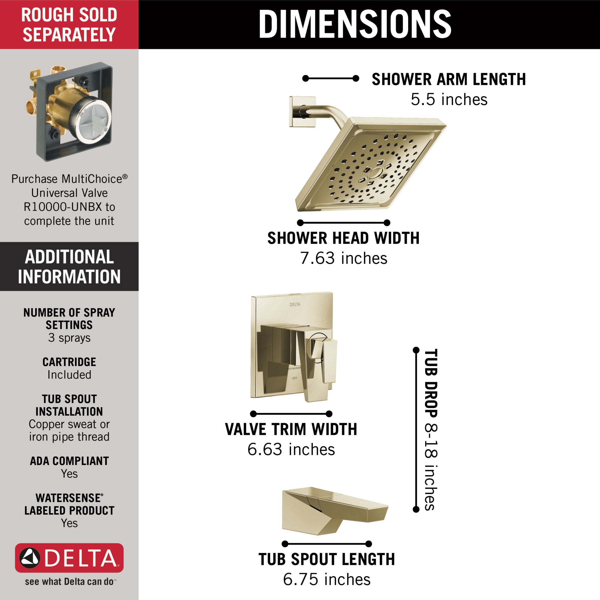 Delta T17443-PN-PR Tub-Shower-Faucets - View #2