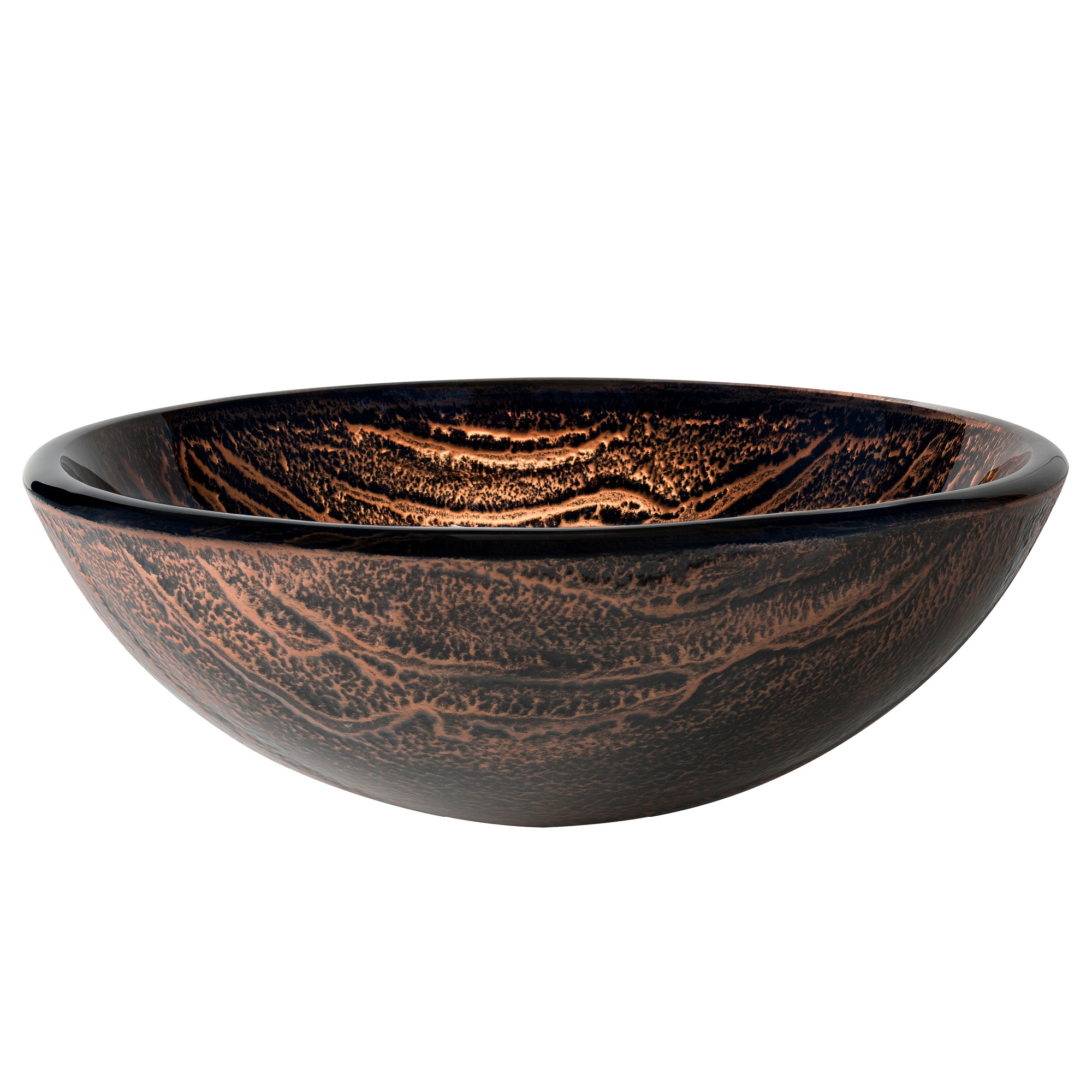 Kraus GV-398-19MM Nature Tempered glass Vessel Round Traditional Brown Bathroom Sink ( 17.0-Inches x 17.0-Inches )