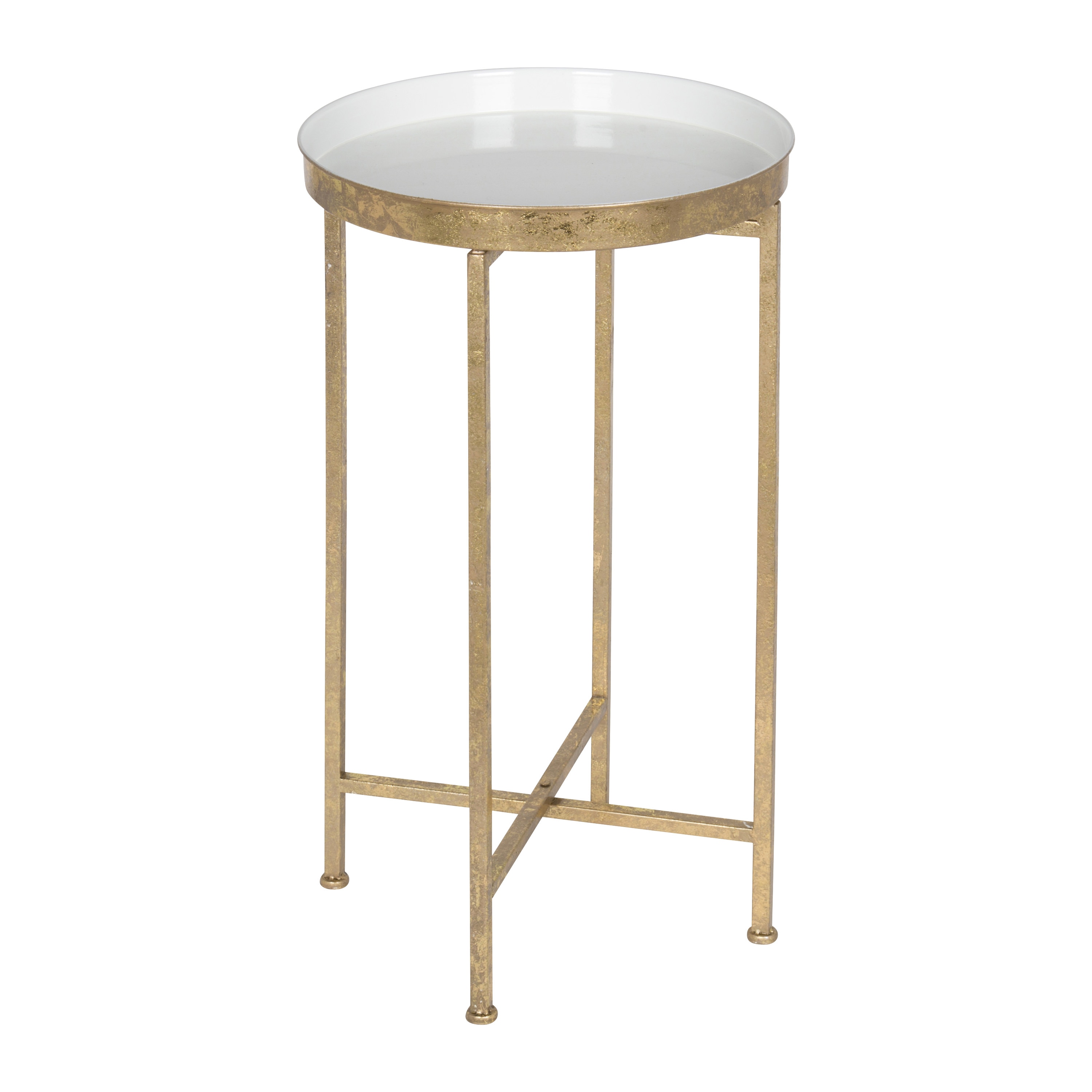 Kate and Laurel 212375 Celia 14.00-Inches W x 25.75-Inches H Gold Metal Round Modern End Table