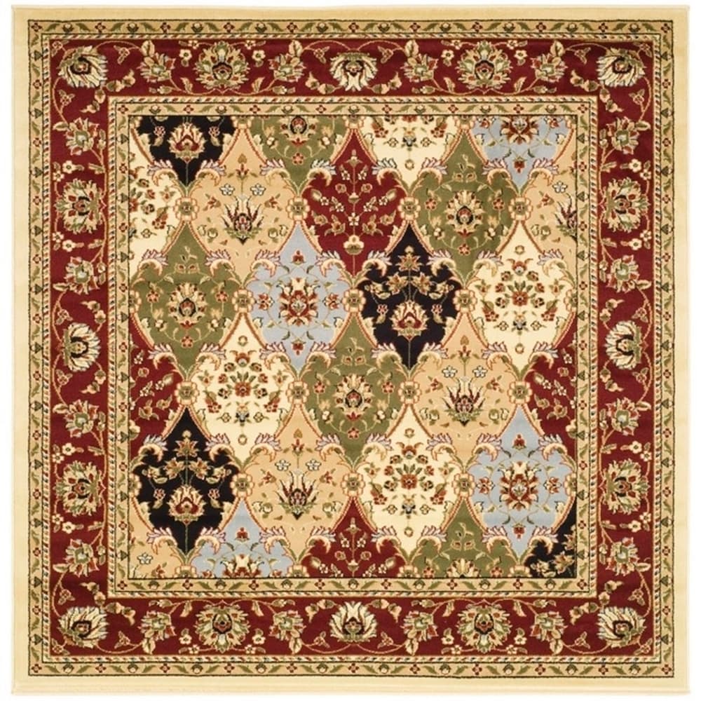 Lyndhurst Multi/Red 8' Square Synthetic Traditional Area Rug