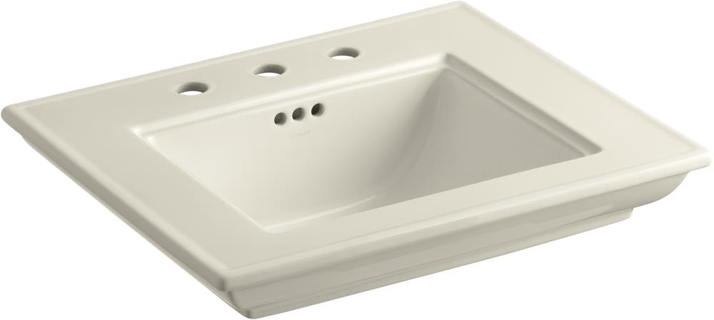 KOHLER K-29999-8-47 Memoirs 8.625-in H Almond Fireclay Wall-mount Console Sink Top (24.5-in x 20.5-in)