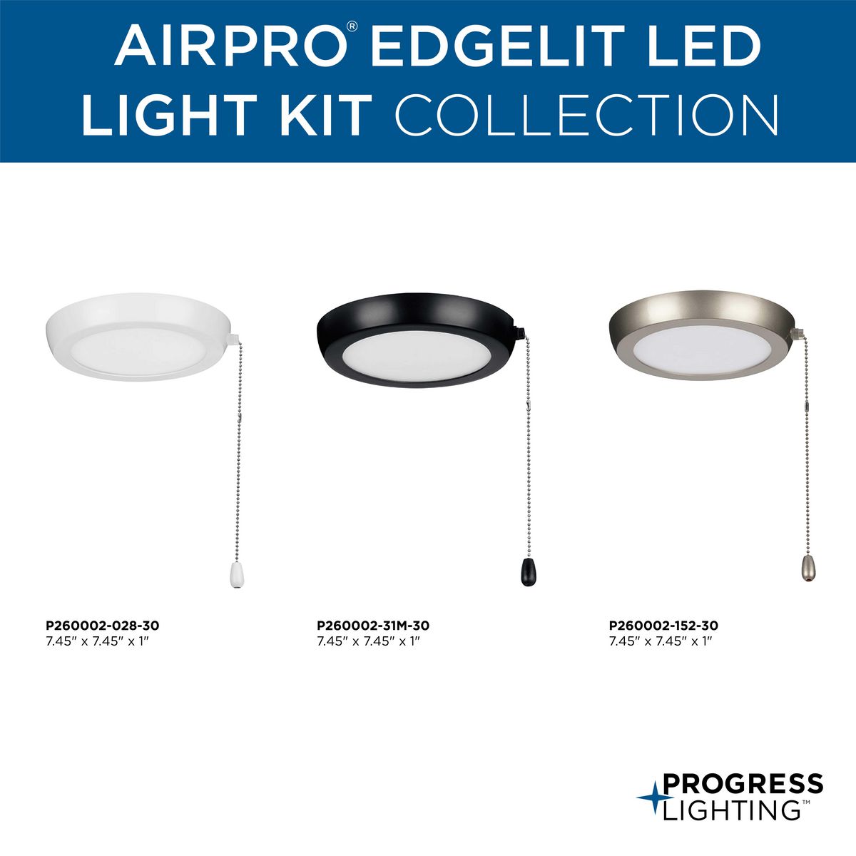 Progress Lighting AirPro Edgelit LED 7.45-in White LED Ceiling Fan ...