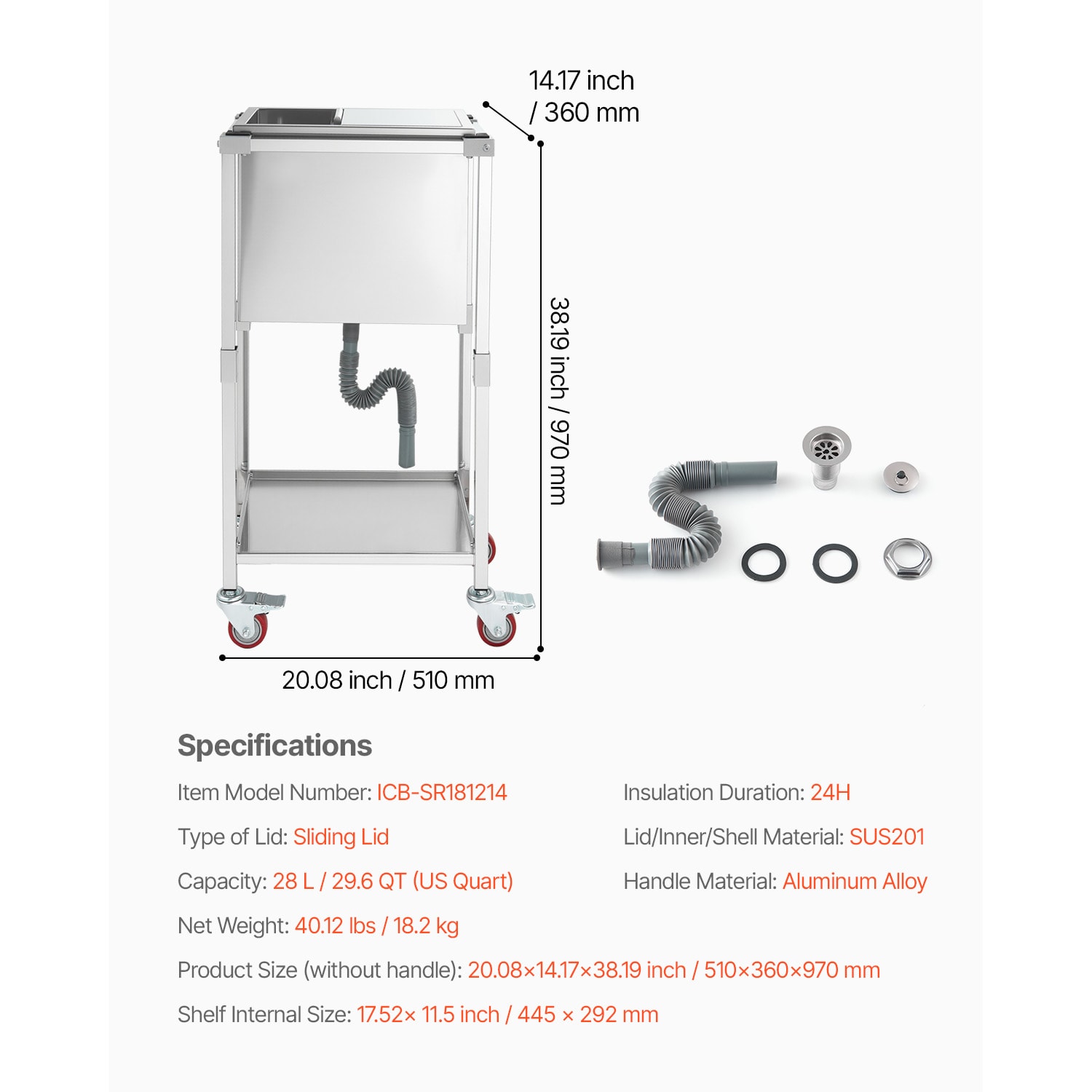 VEVOR SCQRSCBC201B07273V0 Ice-Buckets - View #7