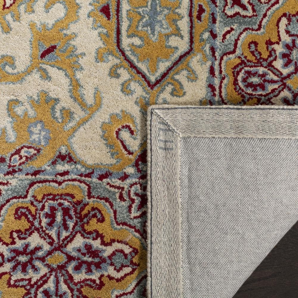 Elegant Ivory Square Wool Tufted Area Rug - 6' x 6'