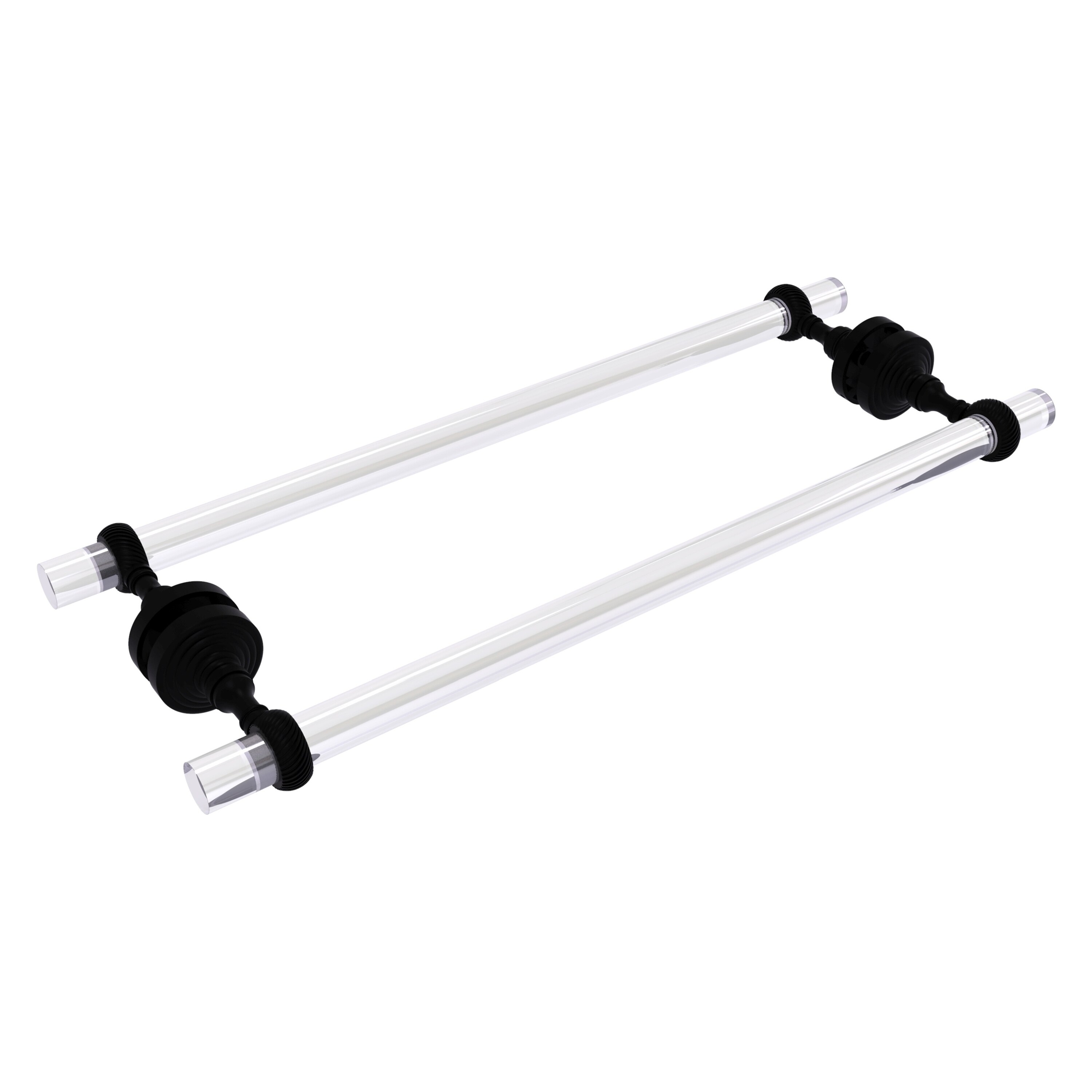 Allied Brass PG-41T-BB-18-BKM Pacific Grove 18-in double Matte Black Wall mount Double Towel Bar