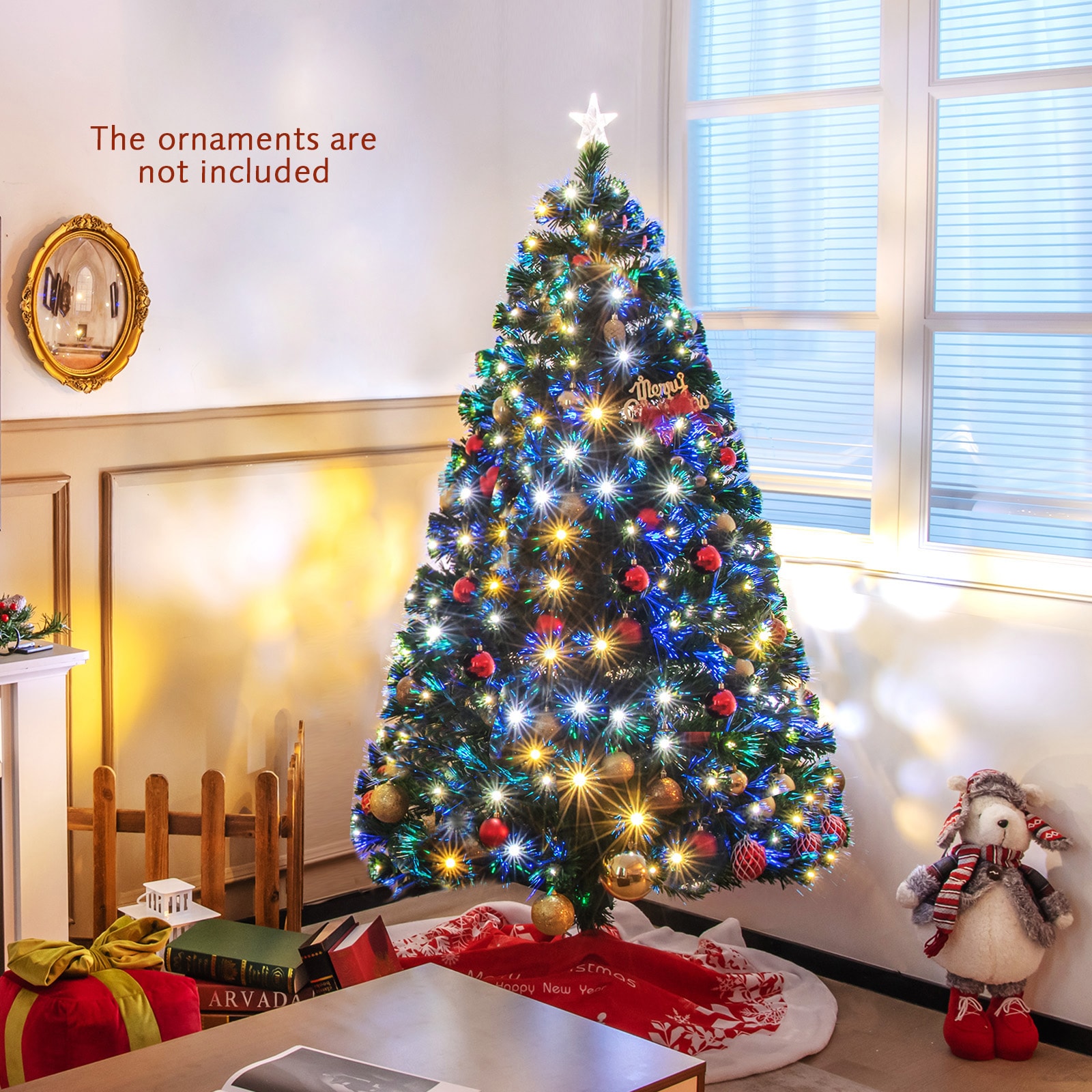 Christmas tree LED light string, Christmas tree decoration LED light  string, 64 LED lights, multi-color stackable