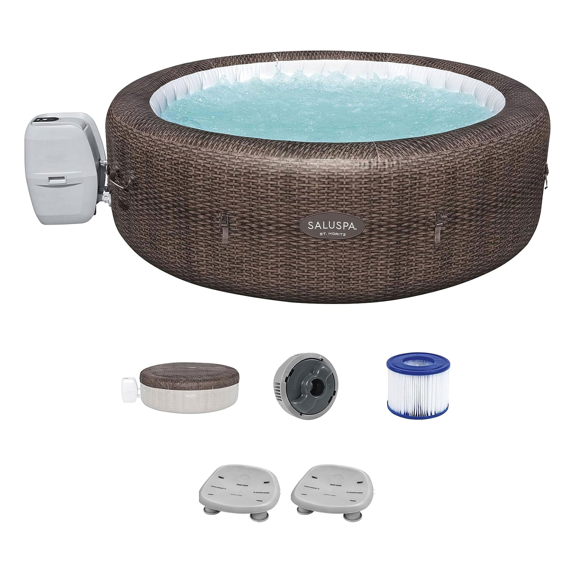 Bestway 396427 SaluSpa 180 Jet 7 -Person Inflatable Round Hot Tub (Cover Included)