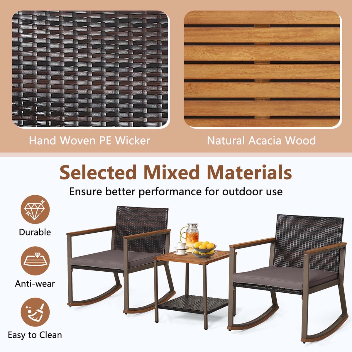 Costway HCST00445 Patio-Conversation-Sets - View #7