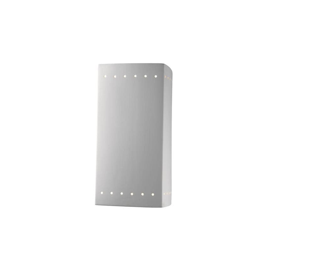 Justice Design Group CER-5960W-BIS Ambiance 1 -Light 13.5-in H White Hardwired Outdoor Wall Light