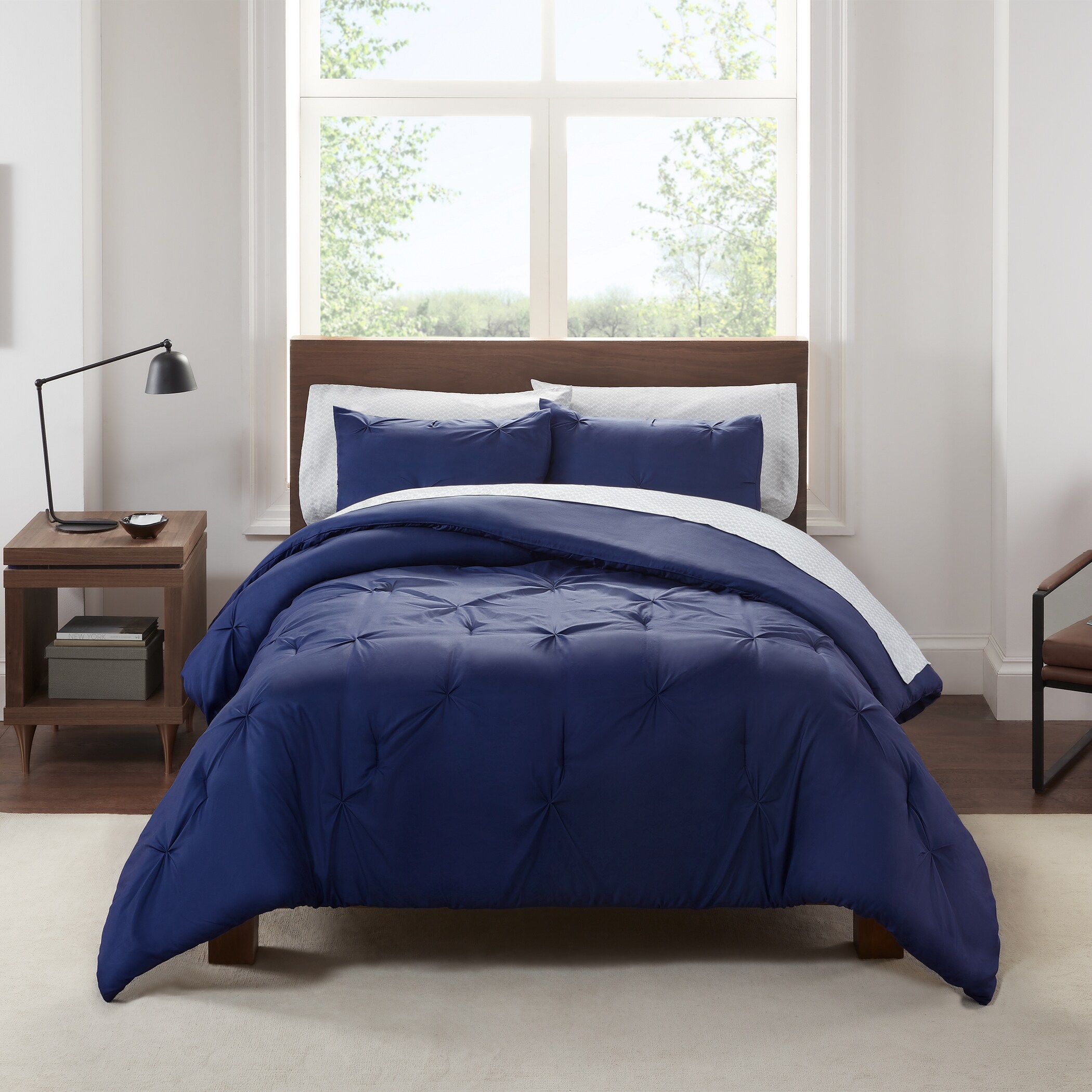 Nautica | Keller Collection | Ultra Soft & Cozy Silky Microfiber Reversible  Box Quilted Comforter Matching Sham, 2-Piece Bedding Set, Twin/Twin XL