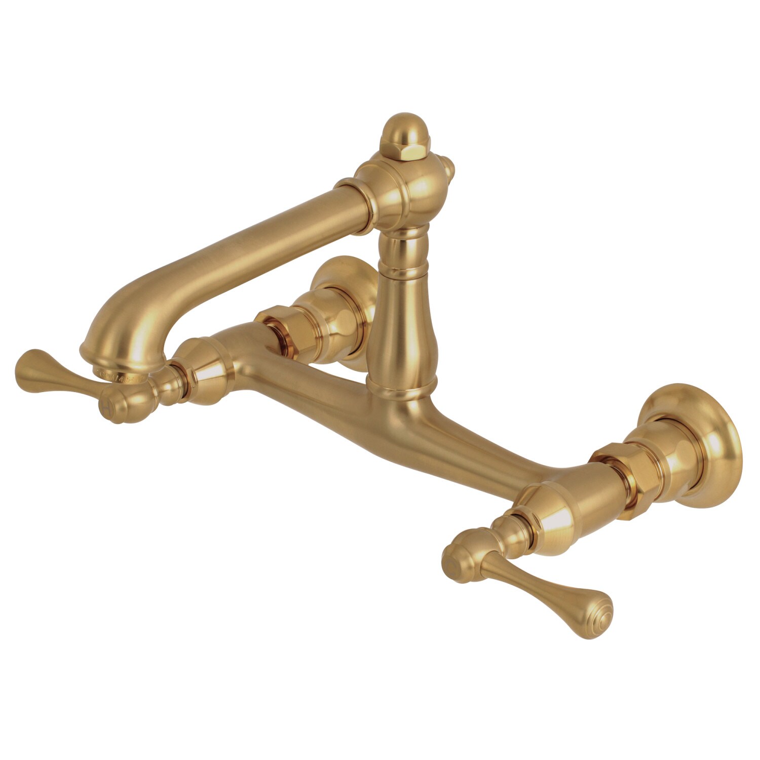 Kingston Brass English Country Brushed Brass 2-handle Wall-mount Mid ...