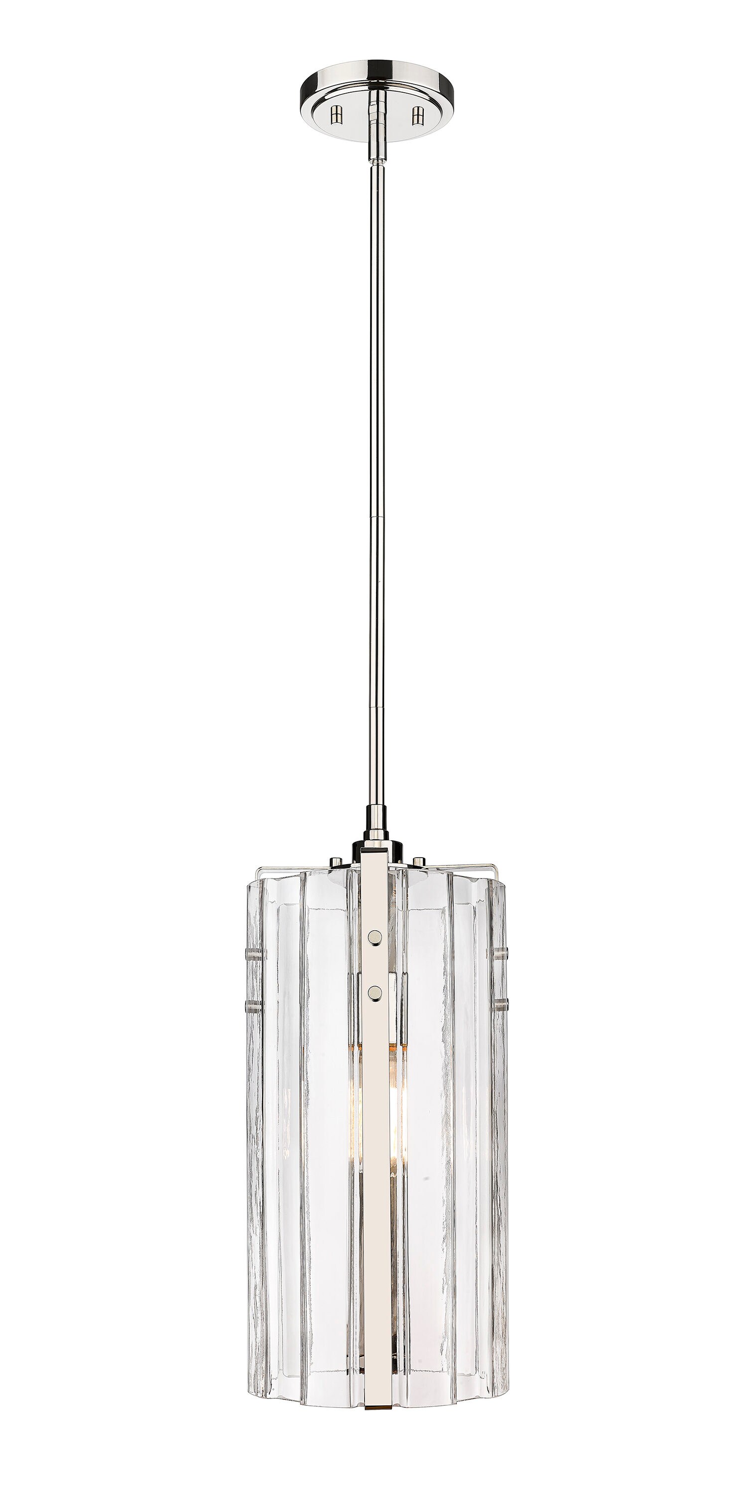 Z-Lite Alverton Polished Nickel Transitional Clear Glass Cylinder