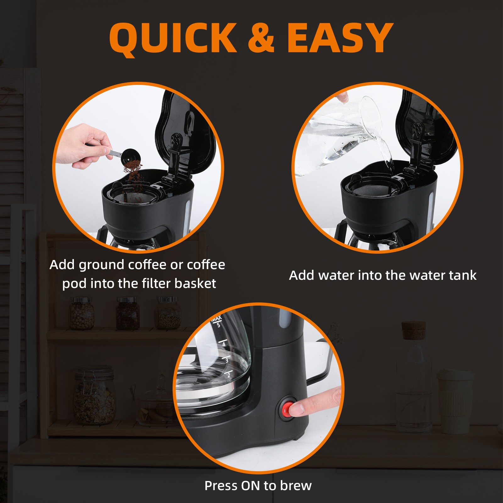 COWSAR LSCM3710-BLACK Coffee-Makers - View #7