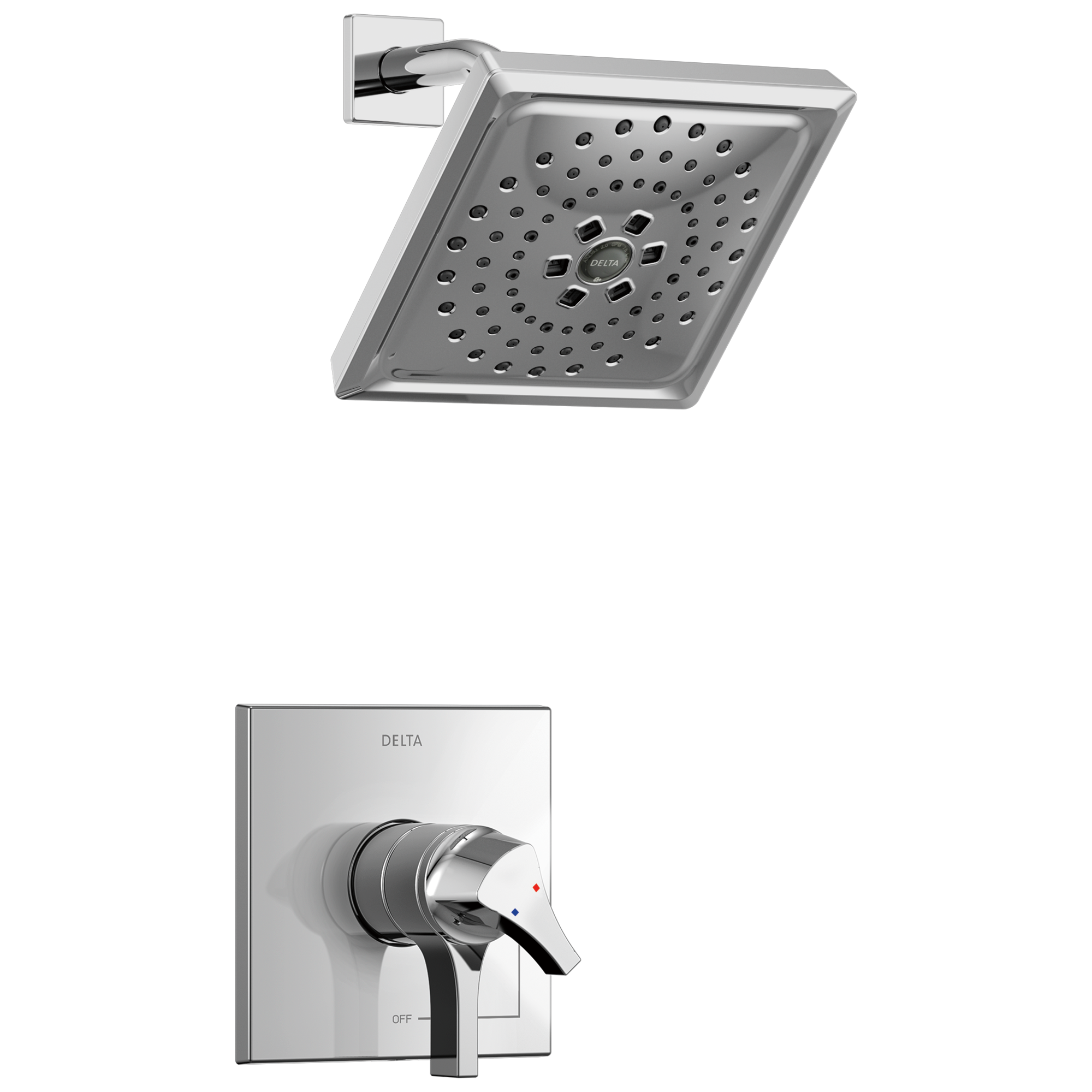 Delta T17274 Zura Chrome 2-handle Multi-function 7.6875-Inches Square Shower Faucet