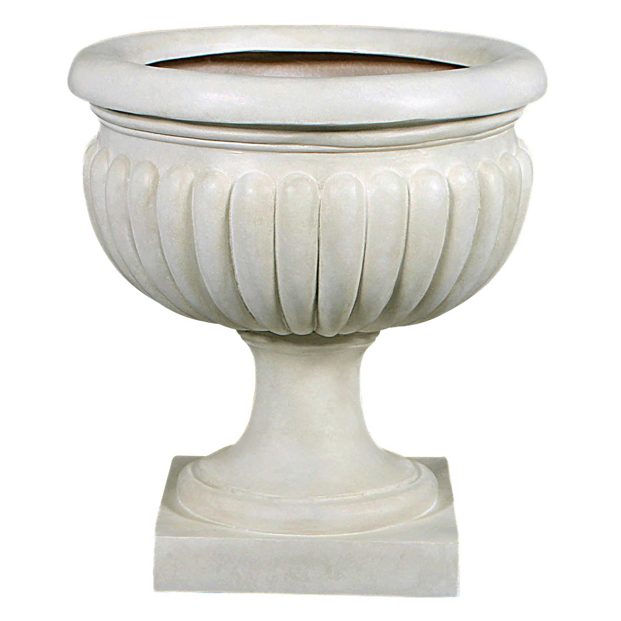 Design Toscano Urn 17.5-in W x 19-in H Off-white Fiberglass Outdoor ...