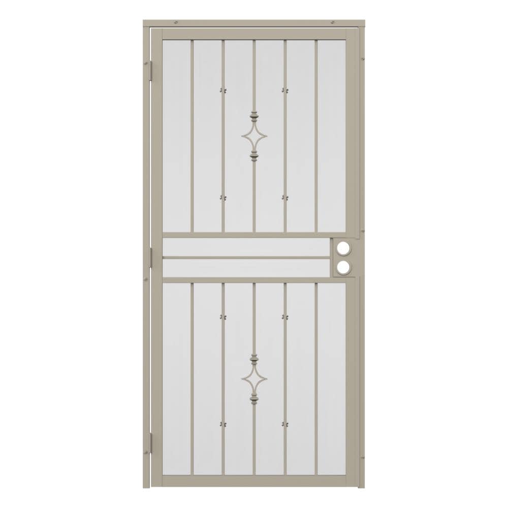 Covington 32-in x 81-in Almond Steel Surface Mount Security Door with Black Screen in Off-White | - Gatehouse 91836081