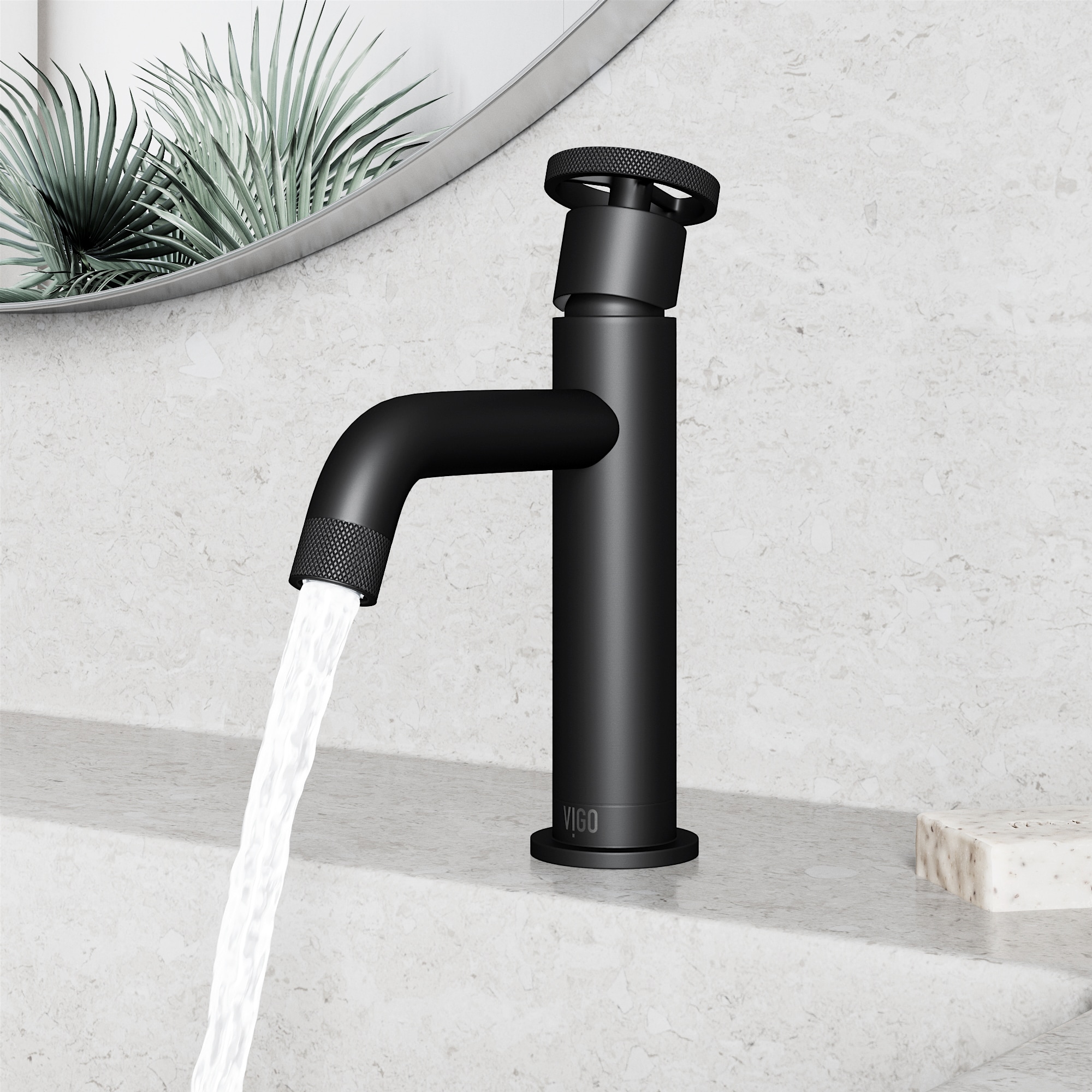 Matte Black Brass Single Handle Bathroom Faucet