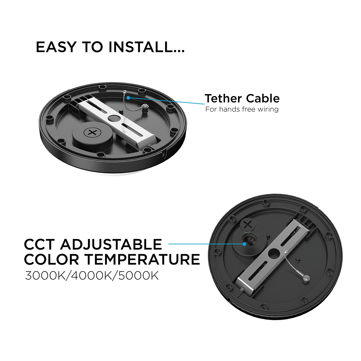 Dean 8'' Black Aluminum LED Outdoor Flush Mount Light