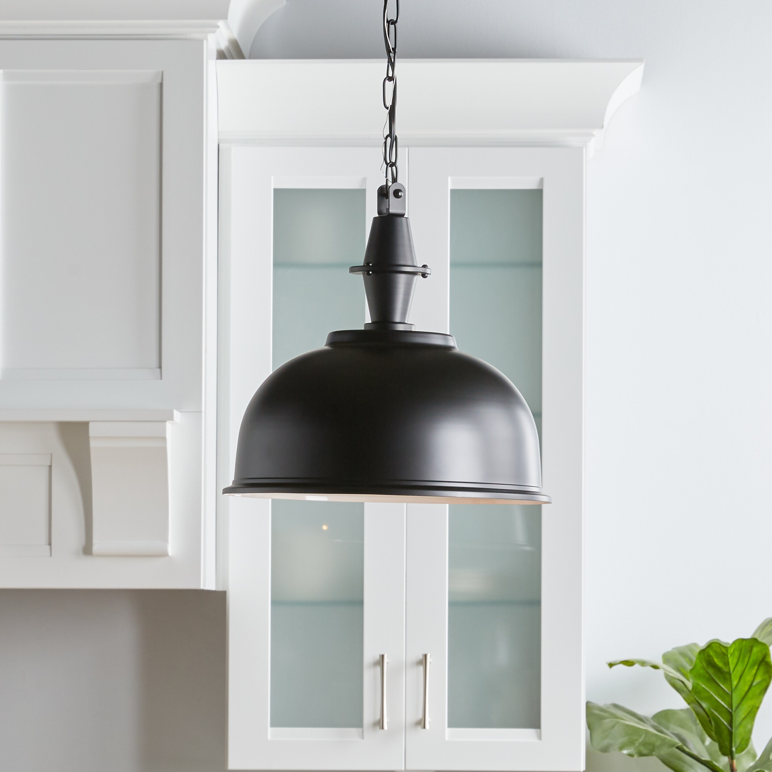 Progress Lighting Impress Black Industrial Dome Led; Hanging