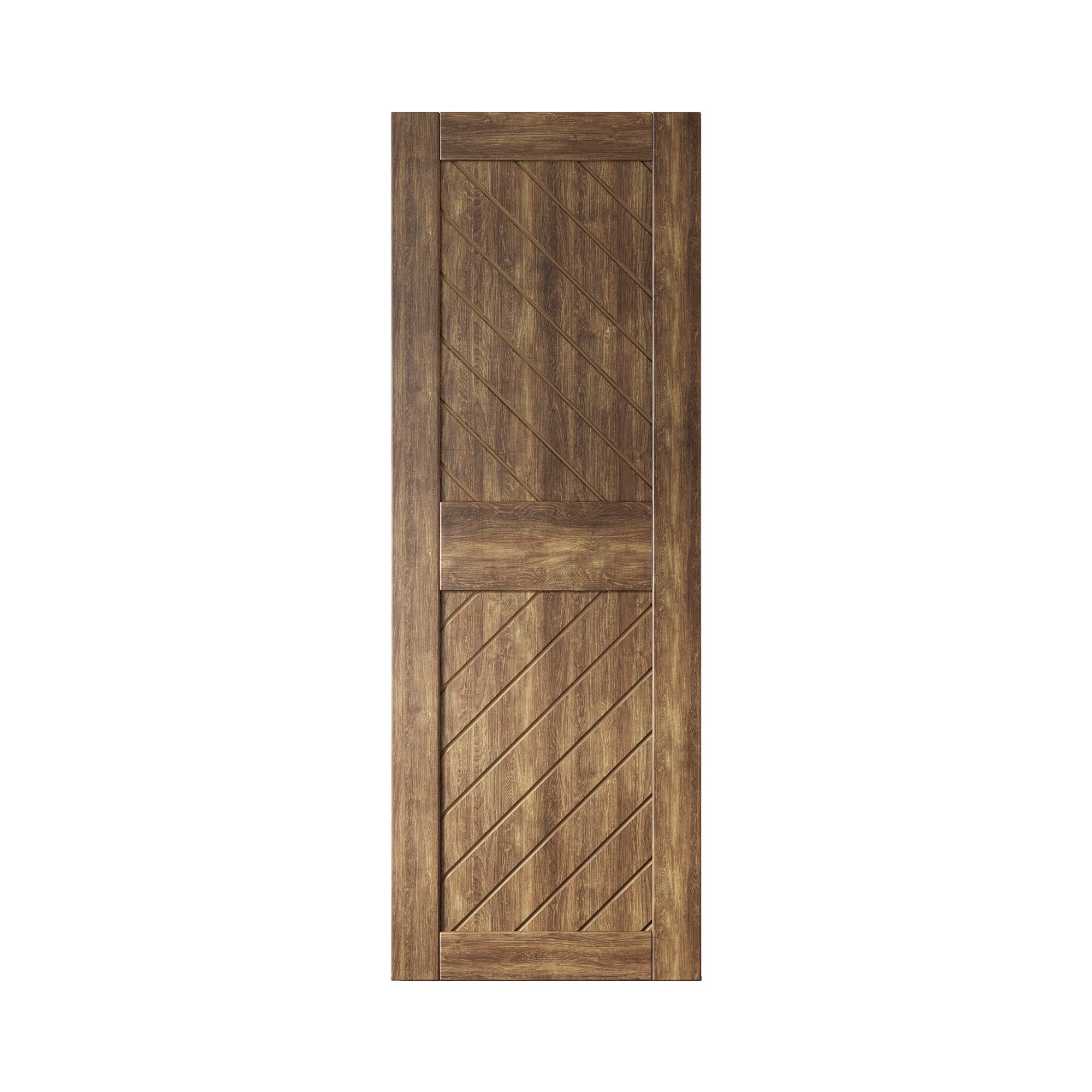 HOMACER XT4-2684-WA 26-in x 84-in Dark Walnut Prefinished Non-standard Pine Wood Solid core Single Barn Door (Hardware Not Included)