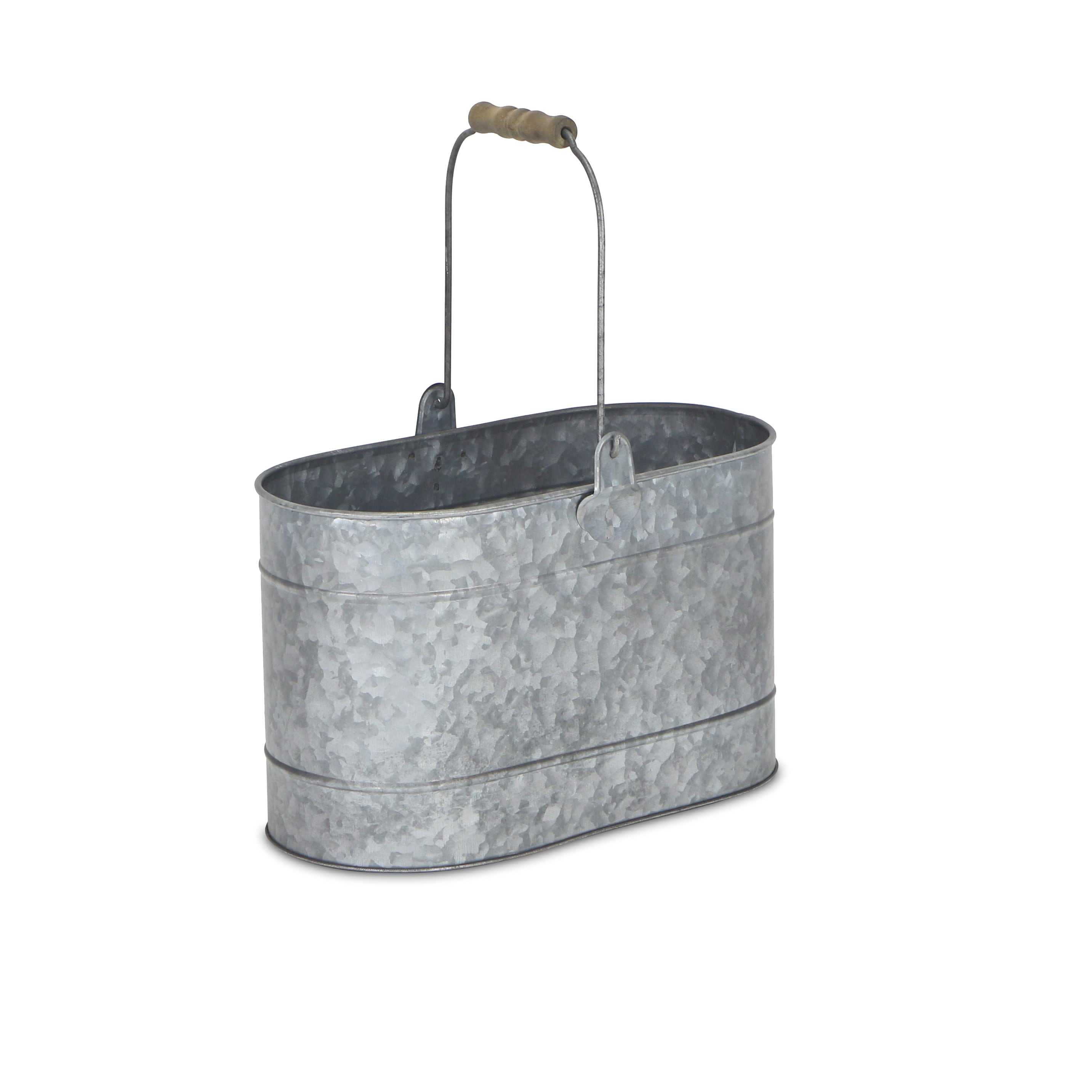 Cheung's FP-4010 Trays and caddies 5.5-in x 12-in Silver Oval Serving Caddy