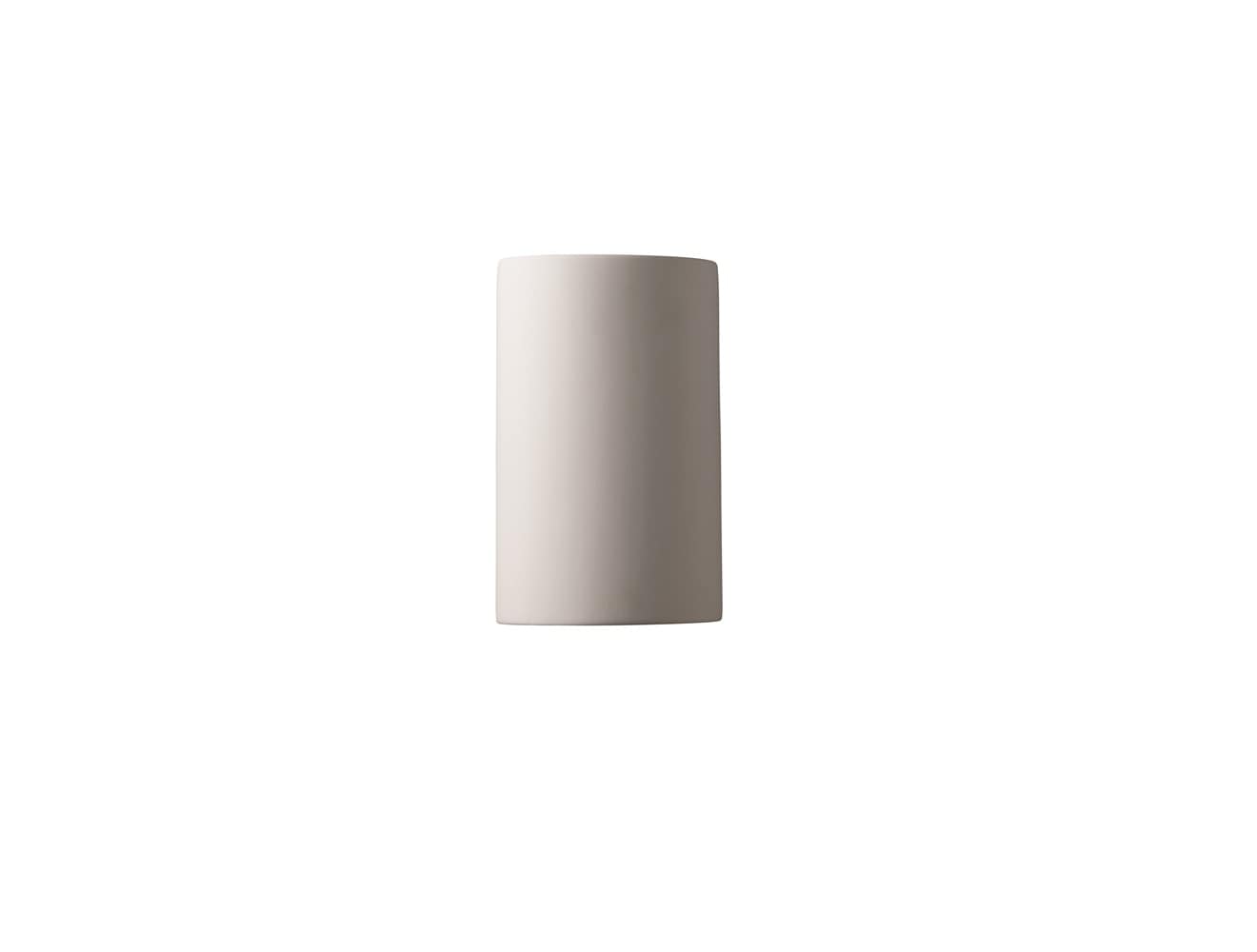 Sleek White Ceramic Cylinder Outdoor Wall Sconce, 9.5" Height