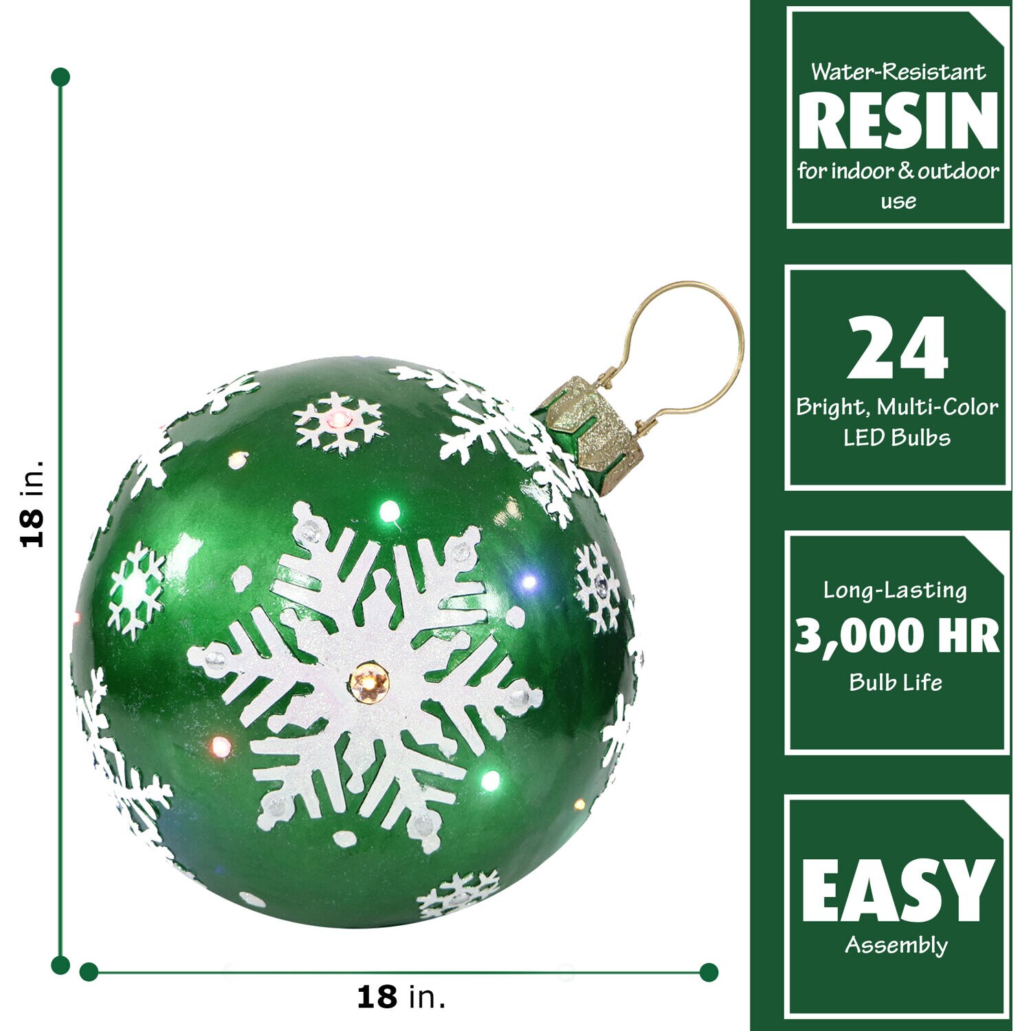 Fraser Hill Farm 18-in Lighted Jeweled Ball Decoration s Electrical ...