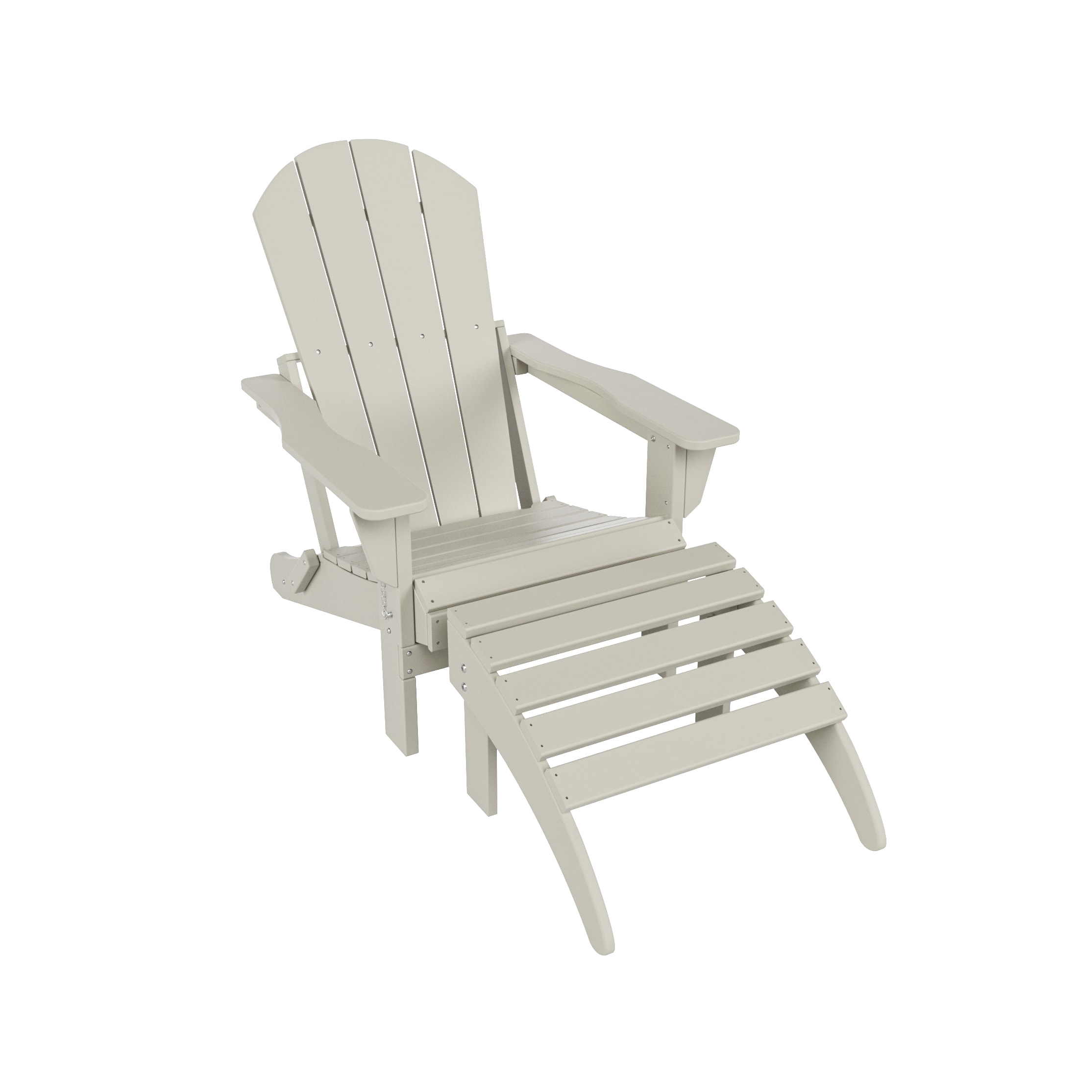 Westin Furniture 2001ADOT-SD Laguna Sand HDPE Frame Stationary Adirondack Chair with Slat Seat