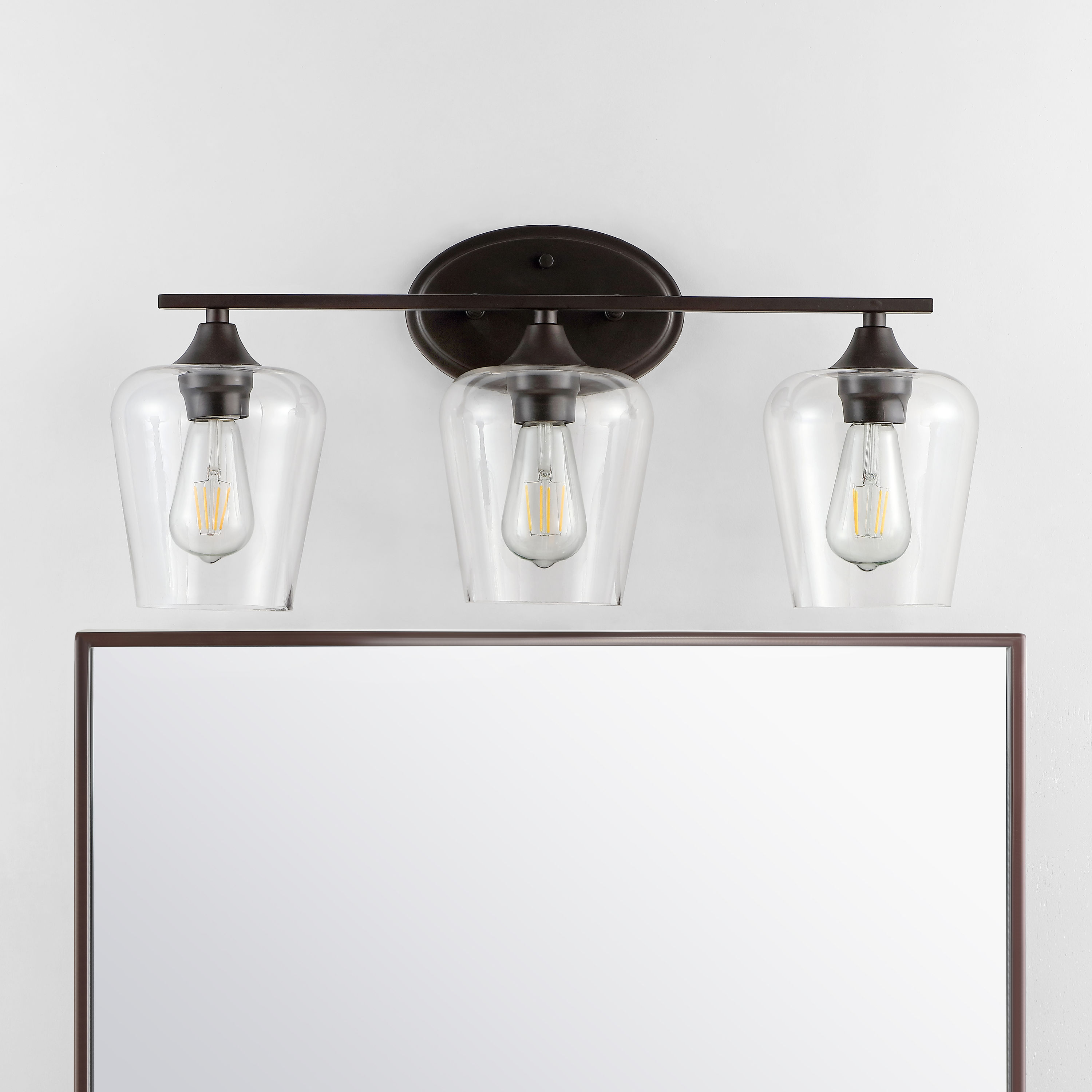 Jayne Rustic French Country 23" Oil-Rubbed Bronze 3-Light LED Vanity Light