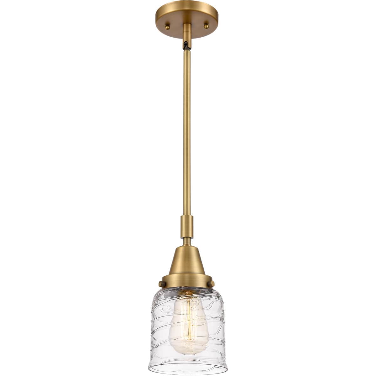 Innovations Lighting  447-1S-BB-G513-LED Franklin Restoration Bell Mini Pendant Brushed Brass