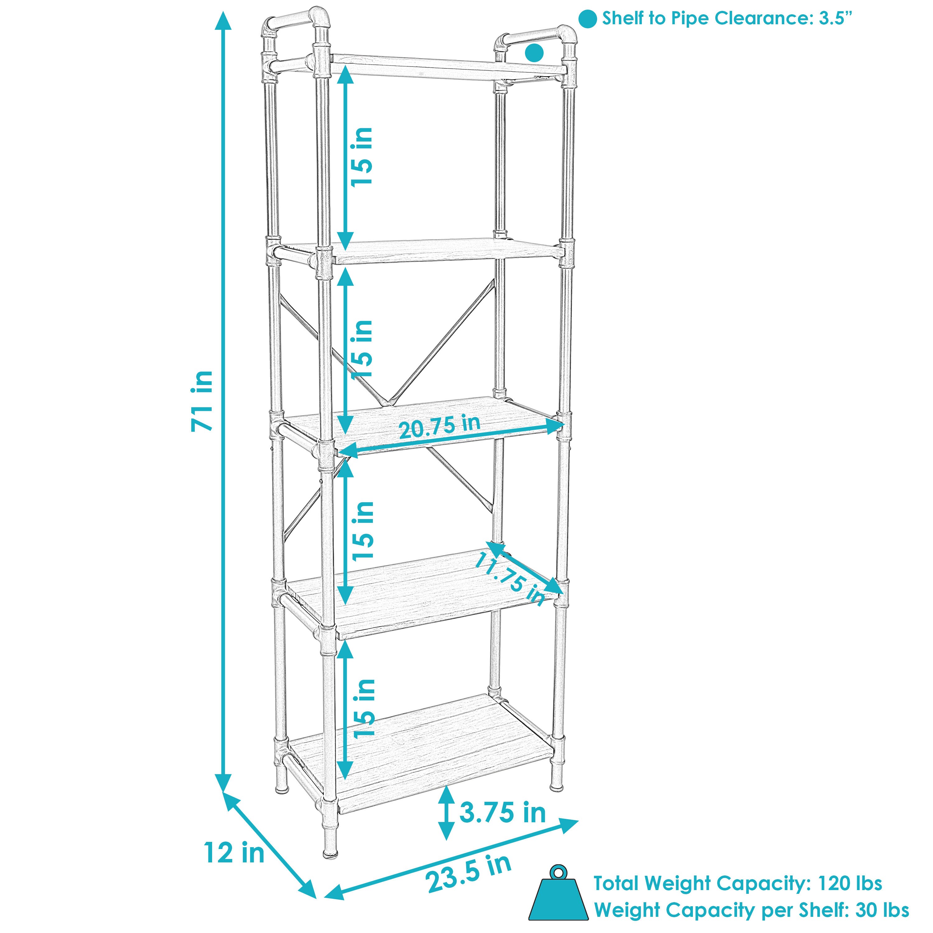 Sunnydaze Decor JAH-461 bookcases - View #6