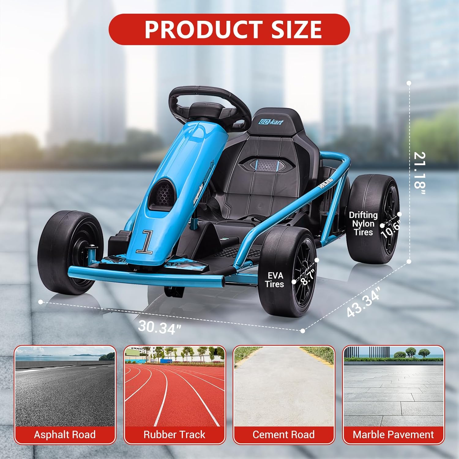 Garvee 24V Kids Electric Drift Go Kart/ Racing Ride On Car with